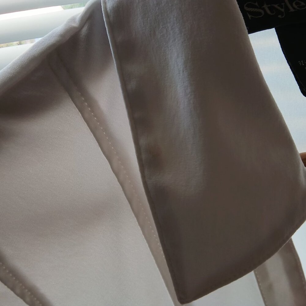 Style & Co. πWomens White Button Up Short Sleeve Business Professional Work Top - Picture 6 of 12